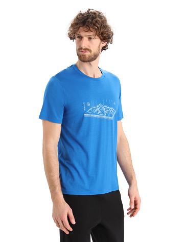 Lazurite Icebreaker Merino Tech Lite II Short Sleeve Alps 3D Men's T Shirts | AU 1173DFMN